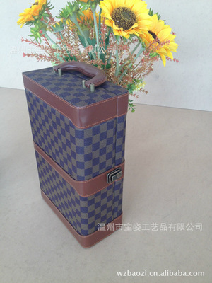 【高檔紅酒禮盒 紅酒盒包裝 紅酒皮盒包裝 創意皮質紅酒盒 葡萄酒盒】價格,廠家,圖片,禮品盒、禮品袋,溫州市寶姿工藝品-